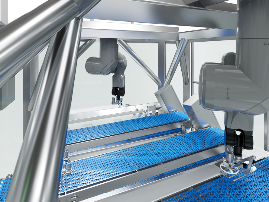 Automatic thermoformer loading system inside