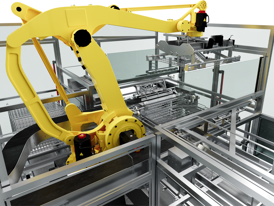 Automatic tray loader unloader inside view2