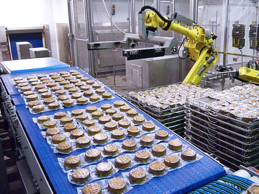 Automatic tray loader unloader steaks