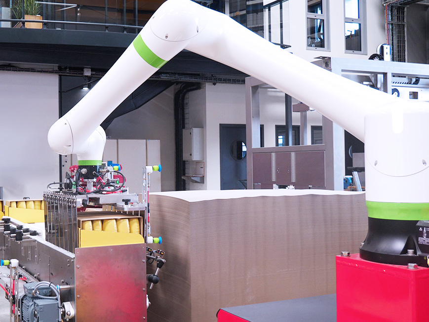 Collaborative palletiser pal’it air trays intake