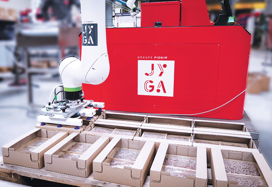 Collaborative palletiser pal’it air trays placing
