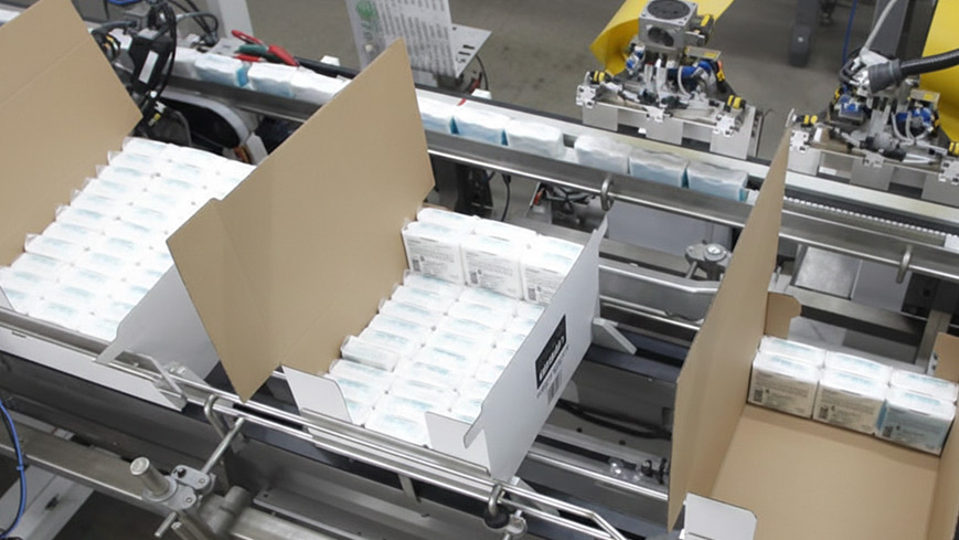 Wrap-Around Case Packer and Robotic Palletiser