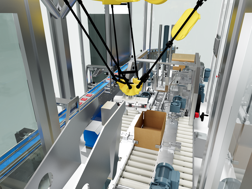 Delta robot case packer robot