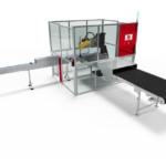 Flow pack machine loading system