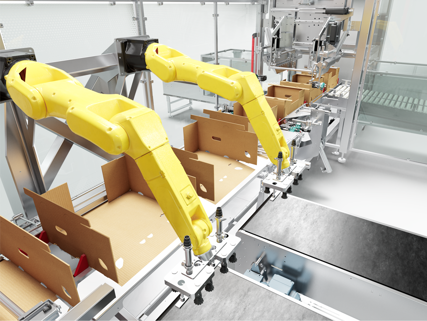 Multi format wrap around case packer robots JYGA
