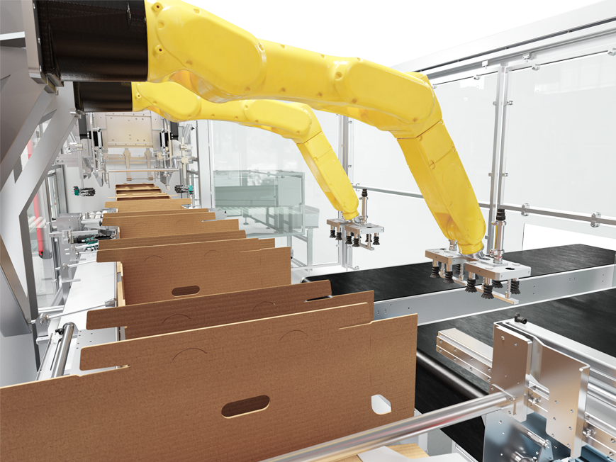 Multi format wrap around case packer robots