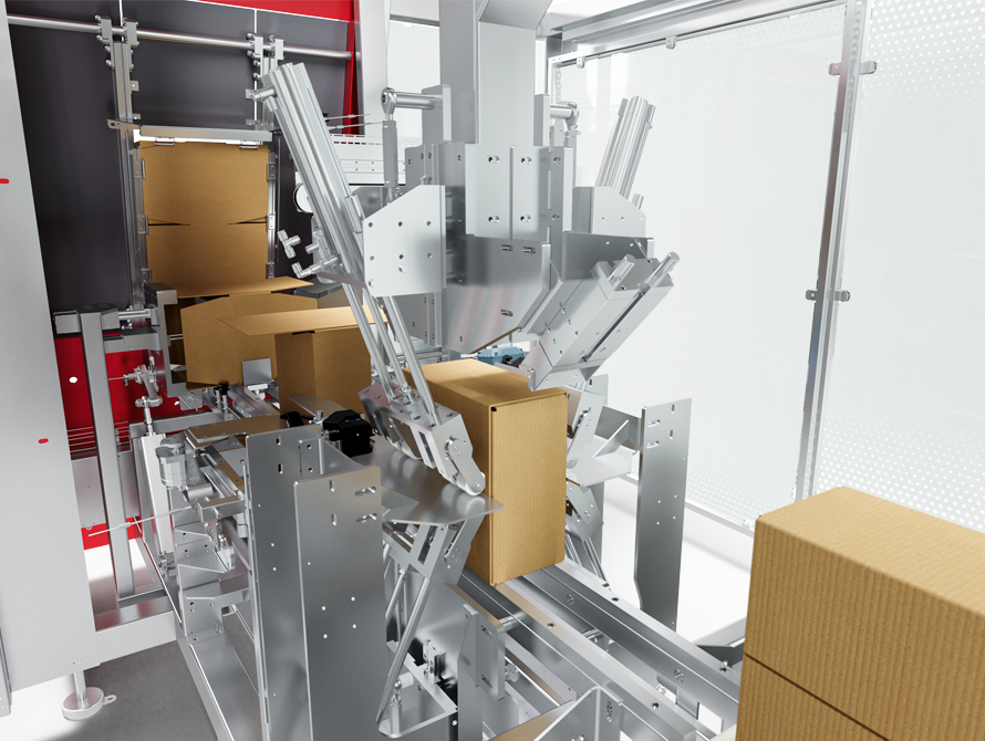 Side load case packer inside