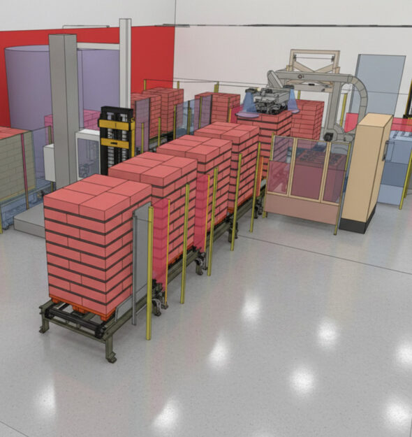 Depalletising and palletising meat bags - JYGA