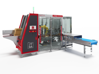 Wrap around case packer for trays