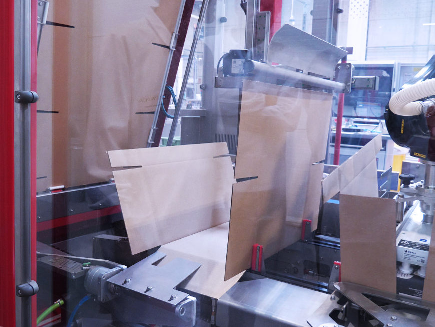 Wrap around case packer for trays with ledge cases formation